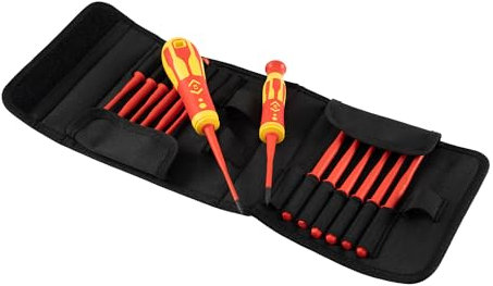 C.K Dextro VDE 16pc Interchangeable Screwdrivers Set, 14 Slim Blades SL PZ MOD PH TORX, Electricians Insulated Terminal Screwdriver, Multi All in One Precision Electrical Screw Driver, Tools T4935