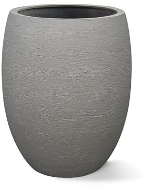 Luca Lifestyle Pflanzkübel Terreno Tall Balloon Clay Rund Fiberglas *5 Jahre Garantie* - 40x40x50 cm - Premium Qualität - F8834