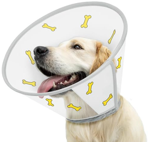 Supet Hundekragen Erholungshalskrause für Hunde zur Verhinderung des Leckens,Verstellbarer weicher elisabethanischer Hundekragen für große, mittlere und kleine Hunde mit weichem Schutzrand