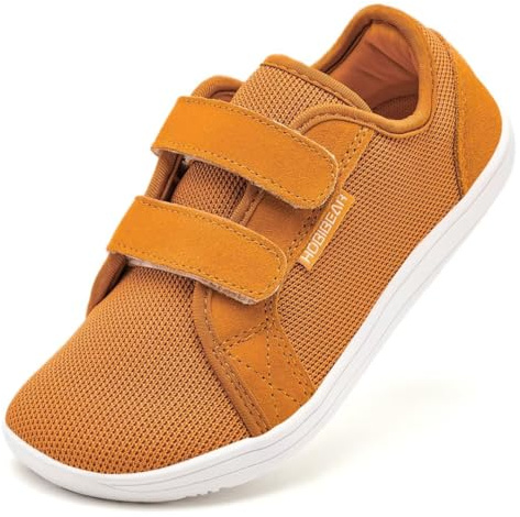 HOBIBEAR Kids Wide Barefoot Shoes for Boys Girls Outdoor Trail Running Minimalist Walking Shoes(Orange,12 UK Child)