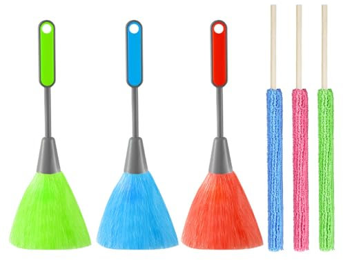 3 plumeros, 3 paños de limpieza, colector de polvo de ordenador, plumero de microfibra para limpieza de cocina