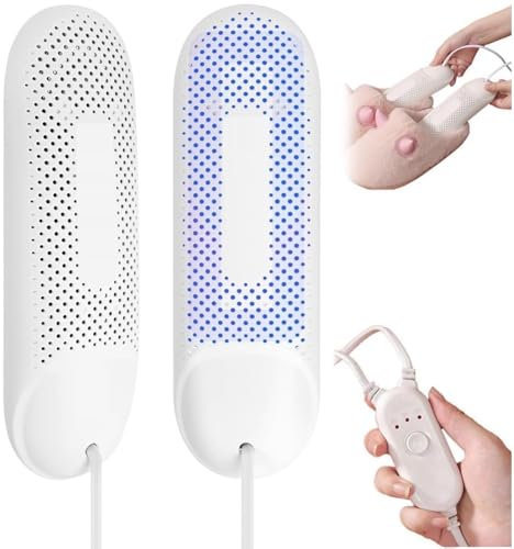 YUET Electric Boot Dryer for Work Boots, Shoe Dryer with Timer, Glove Dryer & Boot Warmer - Safe & Fire Resistant, Footwear Shoe Dehumidifier Dry Ports for Gloves Ski Boots Socks Purple Light UK Plug