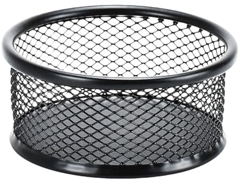 1Pc Black Metal Paper Clip Holder Mesh Paperclip Bowl Binder Clip Dispenser Desk Bobby Pin Container Organizer for Home Office Classroom School,Paper Clip Holders,Desk Supplies Holders and Dispensers