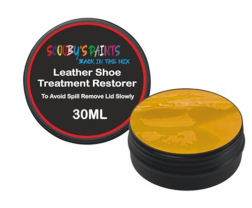 Scooby Paints Leather Shoe Colour Restorer Recolouring Balm Repair Treatment for Faded & Worn Absorbent Leather Furniture, Sofas, Chairs (DARK YELLOW)