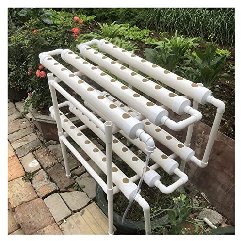 Kit sistema di coltivazione idroponica, Giardino domestico fai-da-te Balcone Fioriera for ortaggi Serra agricola Tubo in PVC verticale for interni NFT di coltivazione idroponica per la cura e l'irriga