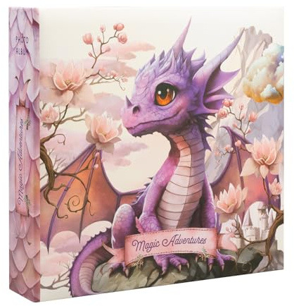 Grupo Erik Album Fotografico 10x15 cm Dragone - Album Foto con 200 Tasche, 2 per Pagina, Copertina Rigida e Personalizzabile, con Spazio per Note e Commenti