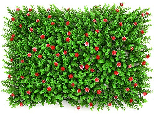 20 Piezas de Paneles de Pared de seto de boj con Hiedra Artificial, mampara de privacidad para Valla, Panel de Pared con vegetación de boj de Seda sintética, Fondo de 60 cm x 40 cm