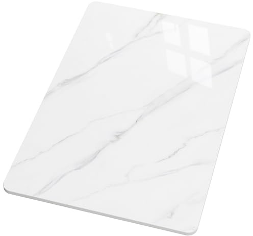 SSTBLEV Rectangle Table Top,35.4” x 23.6 ” White Sintered Stone Tabletop, DIY Replacement & Cover Marble Desktop, Scratch & Wear Resistant, Easy to Clean, Suitable for Indoor & Outdoor