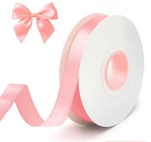 10mm Pink Ribbon for Gift Wrap, 22m Long Fabric Thick Ribbon for Handmade Birthday Mother's Day Father's Day Christmas Valentine's Day Wedding Party Engagement Decoration