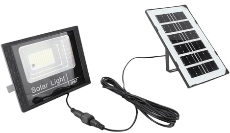 Ailgely Luz de Inundación Solar, LED de Alto Brillo, Brillo Ajustable, Larga Vida útil, Prueba de IP67, Material Resistente, Lámpara de Calles de Control Remoto de Lámpara de Pared