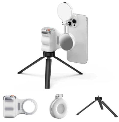 Magnetiskt kameragrepp och selfie-ljus, magnetisk 3-i-1 selfie- och skönhetsljus, bärbara mobiltelefontillbehör, greppbunt kit för att ta foton (CC)