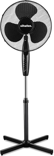 Air Cooling Fan – Quiet, Powerful Cooling for Home & Office, Energy Efficient, Adjustable Speed Settings, Portable Design (Black, 16 Pedestal Fan)
