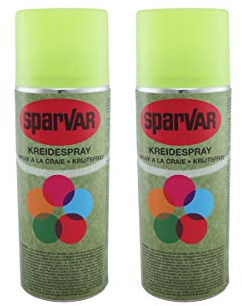 Sparset: 2x SparVar Kreidespray Neon mit Überkopfdüse, 400 ml, leuchtgelb