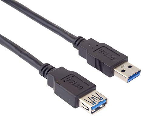 PremiumCord Rallonge USB 3.0 SuperSpeed avec câble de transfert de données jusqu'à 5 Gbit/s, câble de charge USB 3.0 type A femelle vers fiche 9 broches, 3 x blindé, couleur : noir, longueur 0,5 m