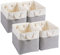Mangata Aufbewahrungsbox Stoff,33 x 38 x 33 cm Großer Aufbewahrungskorb, Korb Aufbewahrung für Schrank, Regal,Kleidung(Grau/weiß, 4 Pack)