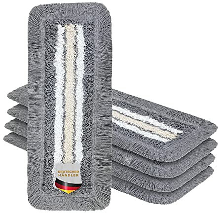 Okaei 5 Stück Wischmopp Bezug (40 cm) - Bodenwischer-Wischbezug für Krankenhäuser & Pflegeeinrichtungen - Wischer-Bezug mit Optimalen Gleiteigenschaften für Ergonomisches Arbeiten - Grau