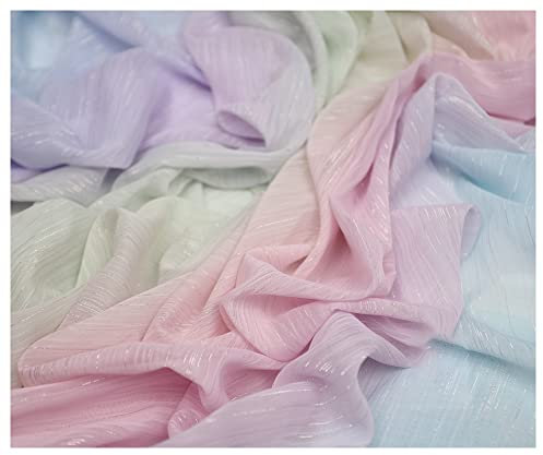 MUYUNXI Chiffon Stoff Meterware Regenbogen Bedruckter Chiffonstoff Mit Farbverlauf Für Hanfu-Rockdekoration 150 cm Breit Meterware Verkauft