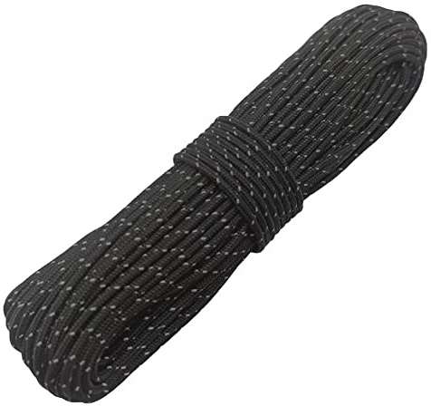 Legnowit 2mm Reflective Guyline Camping Paracord, Ultralight Thin Cord Rope for Tarp Rain Fly Tent Camping, 65 Feet (Black)