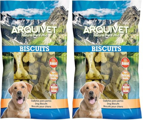 Arquivet, Biscuits, Galletas para Perros, Huesos, 200 g (Paquete de 2)