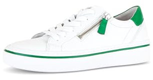 Gabor Damen Low-Top Sneaker, Frauen Halbschuhe,Wechselfußbett,Best Fitting,Freizeitschuhe,Turnschuhe,Laufschuhe,Weiss/Verde (Ice),43 EU / 9 UK