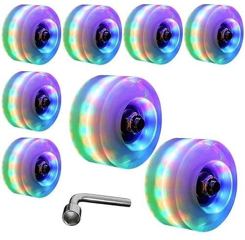 Roues pour Patinage 8 pcs 32mm x 58mm Rouleaux Rouleaux Rouleaux Lumineux éclairage, Patins à roulettes Accessoires Quad Rouleau Roller Roues avec roulements