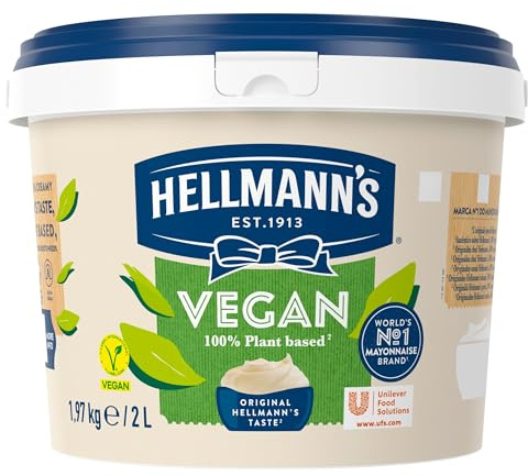Hellmann's Vegan Mayonnaise, Catering Mayonnaise, Bulk buy food, 2 Litre Tub