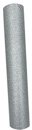 Silver Gold Glitter HTV Vinyl Roll - Personalize Fabrics with Easy-to-Use Iron On Vinyl - Thin, Strong & - Compatible with All Cut Machines - DIY Customized - Silver 30x50cm