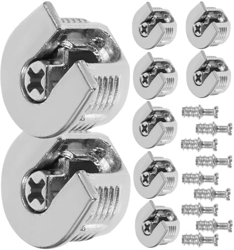Hemobllo Sujetadores de Conexión para Muebles de Cocina y Armarios, 10 Piezas de Herrajes en Aleación de Zinc para Fijación Resistente de Estantes