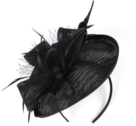 ZUGLQYSX fjäder blomma kväll fest nät hårband fascinator hatt te för bröllop, fest