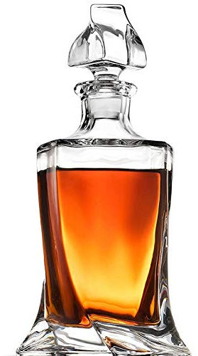 SOLAVIA Carafe à décanter Quadro Bohême Cristal Transparent Cadeau de pendaison de crémaillère Anniversaire H 27,5 cm 850 ml Cadeau pour homme