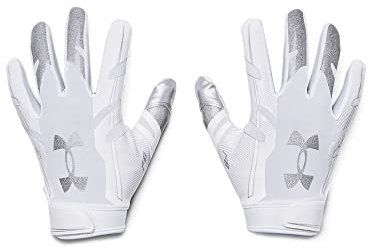 Under Armour Men's F8 Football Gloves , White (100)/Metallic Silver , XX-Large
