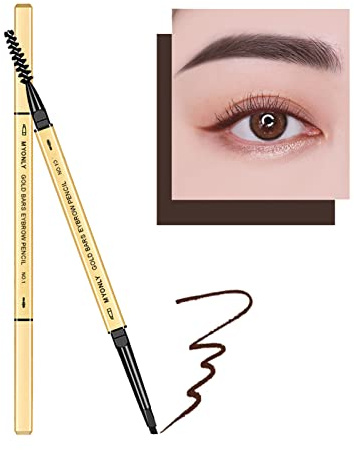 Dual-Sided Eyebrow Pencil with Fine Tip, Sweatproof Brow Pen and Combs, Fills Brows (05# Dark Brown)