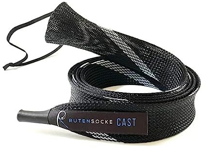 PHEIL Rutensocke Cast LW (180cmx38mm, Rutenschutz für Ruten bis 2,20m) Weiss-Schwarz