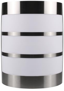 Applique lampada da parete argento per esterni e attacco per lampadine E27 acciaio e plastica IP44 illuminazione balcone patio terrazza (Lampadina esclusa, 21x16.5 cm)