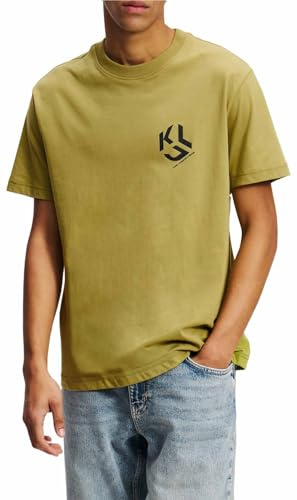 KARL LAGERFELD JEANS, Homme, T-Shirt À Manches Courtes avec Logo Monogramme, Coupe Régulière, Vert, XL