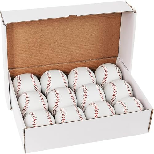 kfseert Bucket of Training Baseballs - Standard Size, 12 Pack Unmarked & Blank 9 inch for Practice & League Play,Autographs, Pitching,Gifts