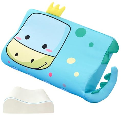 Xijobido Schlummerkids Kissen, 45x27cm Calmly Kinderkissen, Niedliche Tiere Schlummerkids Kinderkopfkissen, Einzigartige Tiere Schlummerkissen Kinder, Ergonomisches Kinderkissen Für Junge & Mädchen