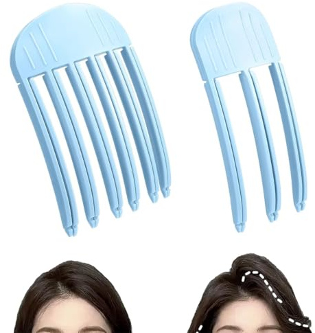 2Pcs Clip per Radice dei Capelli, Clip del Volume della Radice, Fermaglio per Capelli Senza Traccia, Pettine Per Radici Volume Dei Capelli Ricci, Fermagli per Capelli Volumizzanti Radici (Blu)