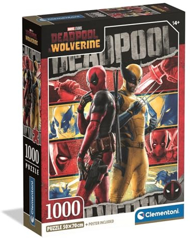 Clementoni Jigsaw Puzzle, Marvel Deadpool. Puzzle for Adults 14-99 Years, Compact box, 37050, Made in Italy