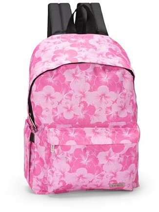 COMIX, ZAINO AMERICANO ALLOVER HIBISCUS Unisex-Bambini e ragazzi, Rosa, Medio