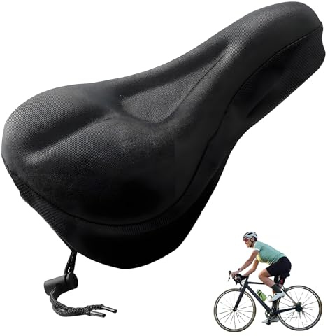 iuiiaii 1 Pc Exercise Bike Seat Cushion Padded Bike Seat Cover, Bicycle Accessories Soft and Comfortable, Durable, Suitable For Indoor and Outdoor Bicycle Seats