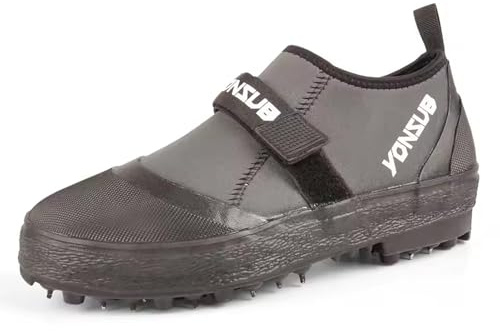 10,Stivali da Pesca in Neoprene Antiscivolo – Scarpe da Wading Leggere con Suola Chiodata in Acciaio e Punta Rinforzata per Pesca sugli Scogli, Escursionismo & Sport All'Aperto