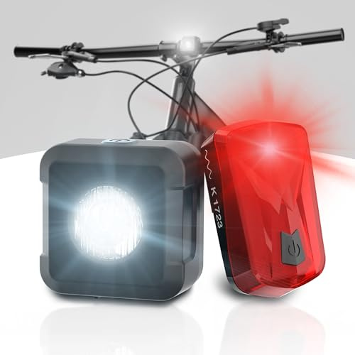 DANSI Fahrradleuchten-Set StVZO I LED-Fahrradlicht I Rad-Licht hell vorne (25/10 Lux, Akku-Leuchtenset 44010)