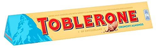 Toblerone Milk Chocolate, Honey and Almond Nougat with Crunchy Almonds, Large Gift Bar, Made with Swiss Milk, Perfect for Gifting or Sharing, 360 g (Pack of 1)