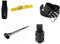 GERÜSTBAU PROFI SET Magnet Wasserwaage 25cm + Gerüstbauratsche 19/22 + 2 Halter +Gürtel 120cm, Schwarz