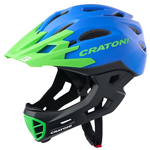 Cratoni C-Maniac Fahrradhelm Fullfacehelm Downhill Freeride (L-XL (58-61 cm), Azure-Neongreen)