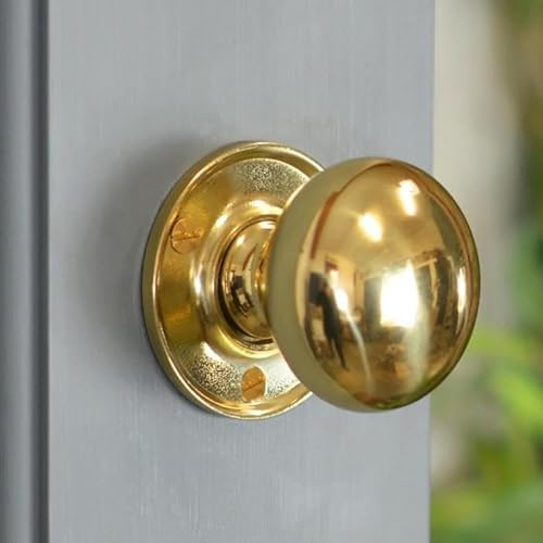 50mm Round Polished Brass Door Knobs
