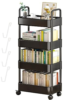 Estantería De Escritorio Móvil Para Aula, Organizador De Almacenamiento De Escritorio Compacto Con Ruedas, Carro De Almacenaje Delgado Para Libros, Carro Rodante Multiusos Para Dormitorio Biblioteca