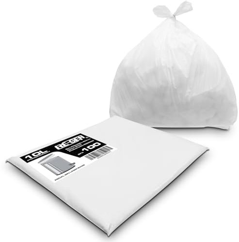 RE-GEN 10L White Small Kitchen, Bathroom Pedal Bin Liners Refuse Sacks (1 Pack, 100 Bags) Everyday, Office & Home Use | Premium Grade Rubbish Garbage Bags 279/430 x 457mm