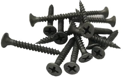 Screws,wood screws,self tapping screws, 25Pcs M3.5 Carbon Steel Black Cross Recessed Countersunk Flat Head Tapping Screws Wood Screw Wall Nails Drywall Nail (Color : Black 25Pcs, Size : M3.5x16mm) ( C